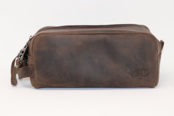 Personalized Leather Dopp Kit & Toiletry Bag, Customized Groomsmen Gift Toiletry Bag, Monogrammed Mens Toiletry Bag, Double Zippered Luxury Travel Bag