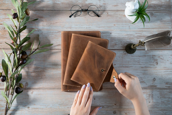 Personalized Leather Journal, Full Grain Leather Journal, Refillable Leather Notebook Case