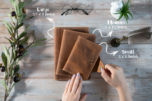 Personalized Leather Journal, Full Grain Leather Journal, Refillable Leather Notebook Case