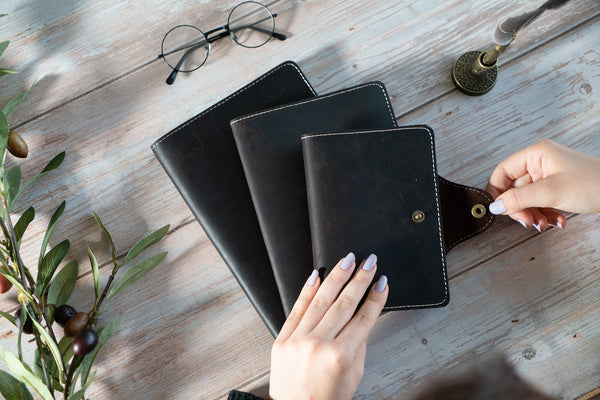 Personalized Leather Journal, Full Grain Leather Journal, Refillable Leather Notebook Case