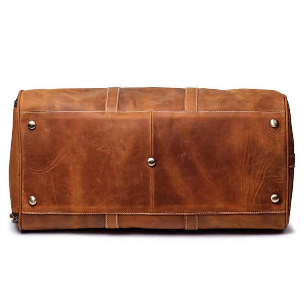 Leather Duffle Bag, Handmade Mens Leather Weekend Bag, Personalized Duffel Bag, Leather Holdall Bag, Leather Overnight Bag, Leather Gym Bag for Men