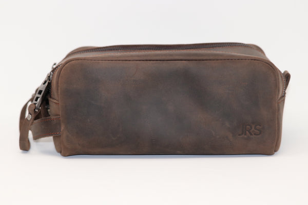 Personalized Leather Dopp Kit & Toiletry Bag, Customized Groomsmen Gift Toiletry Bag, Monogrammed Mens Toiletry Bag, Double Zippered Luxury Travel Bag
