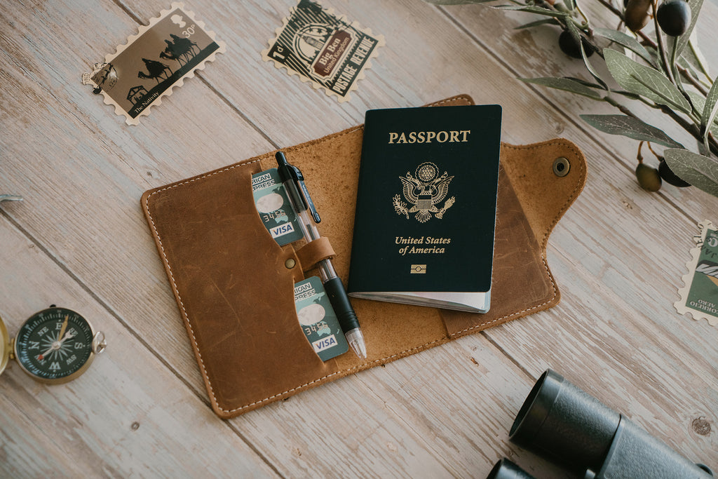  Personalized leather passport cover, passport holder