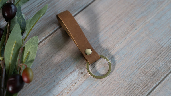 Personalized Leather Keychain, Custom Leather Keychain, Monogrammed Leather Key Chain