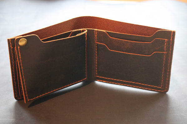 Personalized Handmade Leather Wallet, Mens Custom Leather Wallet, Groomsmen Gift, Gift for Him