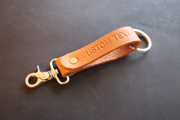 Personalized Leather Keychain, Custom Leather Keychain, Monogrammed Leather Key Chain